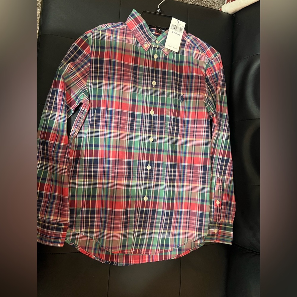 BRAND NEW Polo Button Down. Kids. Size 10/12.